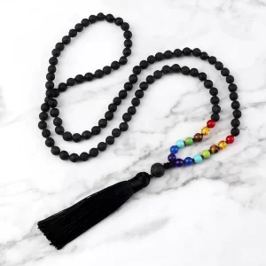 Japamalas Pedras Negras e 7 chakras