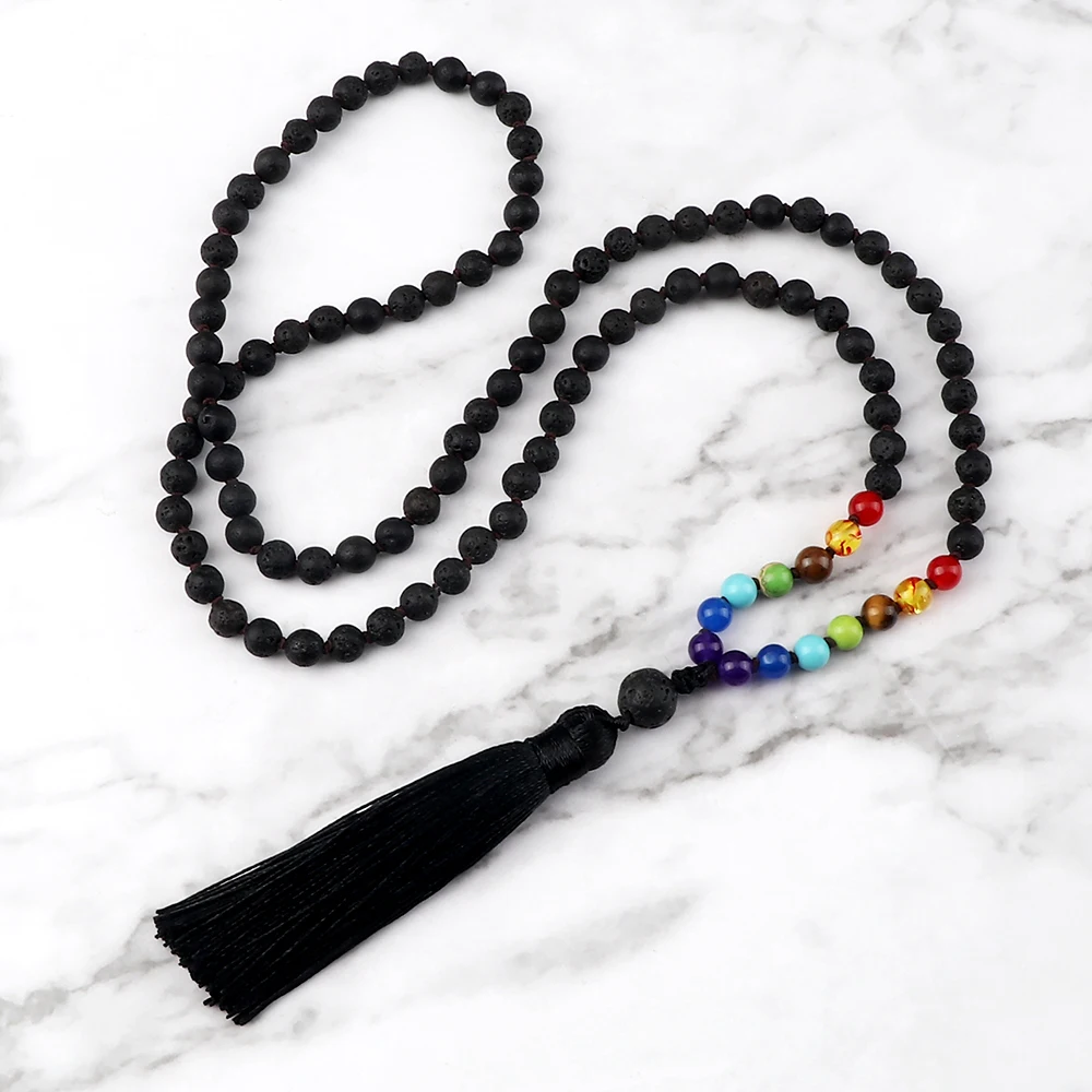 Japamalas Pedras Negras e 7 chakras