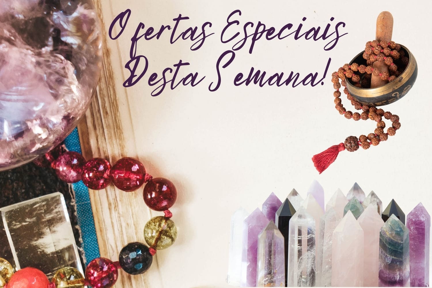 banner com japamalas, cristais, tarot